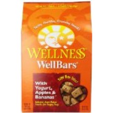 Wellness WellBars Natural Wheat Free Oven Baked Dog Treats, Yogurt, Apples & Banana Biscuits, 50-Ounce Box