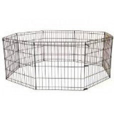 30-Black Tall Dog Playpen Crate Fence Pet Kennel Play Pen Exercise Cage -8 Panel
