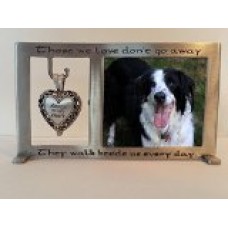 Pet Memorial Photo Frame with Heart Shaped Urn Locket