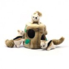 Outward Hound 31011 Hide-A-Squirrel Squeak Toy Dog Toys 4-Piece, Large, Brown
