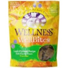 Wellness WellBites Soft Natural Dog Treats Made in USA Only, Lamb & Salmon Biscuits, 8-Ounce Bag