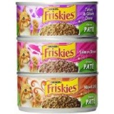 Friskies Wet Cat Food, Classic Pate, 3-Flavor Variety Pack, 5.5-Ounce Can, Pack of 24