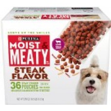 Purina Moist & Meaty Dog Food, Steak Flavor, 216-Ounce Box, Pack of 1