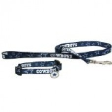 Dallas Cowboys Pet Set Dog Leash Collar ID Tag SMALL