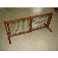 Crown Pet 21-Inch Freestanding Pet Gate, Wood/Wire with Chestnut Finish, Large Span
