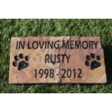 Sandblast Engraved Red Stone Pet Memorial Headstone Grave Marker Dog Cat ilm 4x8