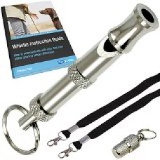 Dog Whistle to Stop Barking with Adjustable High Pitched Frequency from PetVitalix for Obedience, Repellent Effect and Clicker Teaching with Keychain, Necklace, Anti Lost Pet ID Tag, Training Guides