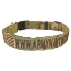 Custom Personalized Embroidered Military Dog Collars & Leashes, Multicam, Large, Plastic Hardware