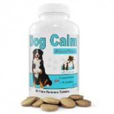 DOG CALM a Relaxing Non-Medication Supplement Quiets Anxiety and Aids Restfulness. Natural Herbs Reduce Stress, Fears of Fireworks, Thunderstorms & Travel. Calms Hyper & Nervous Behavior.
