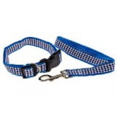Dog Leash and Collar - Long 47 Inch or 4 Feet - Blue