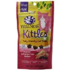Wellness Kittles Grain Free Natural Cat Treats Made in USA Only, Salmon & Cranberries, 2-Ounce Bag