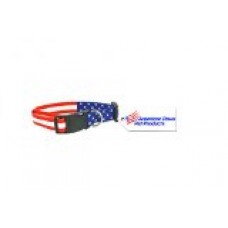 Dog Collar with American Flag Design for Small, Medium & Large Pets. Fits most Male & Female dogs GUARANTEED. These Patriotic Designer Nylon Collars Feature Stars & Stripes and fit most Pet Leads, Harnesses Leash. GREAT for Independence Day Ju